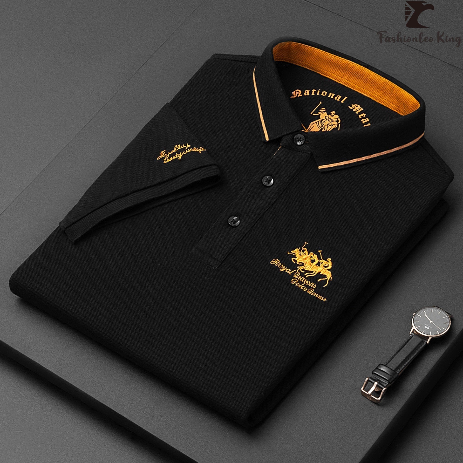 Marvin - Men’s Long Sleeve Polo Shirt in Breathable Fabric-2