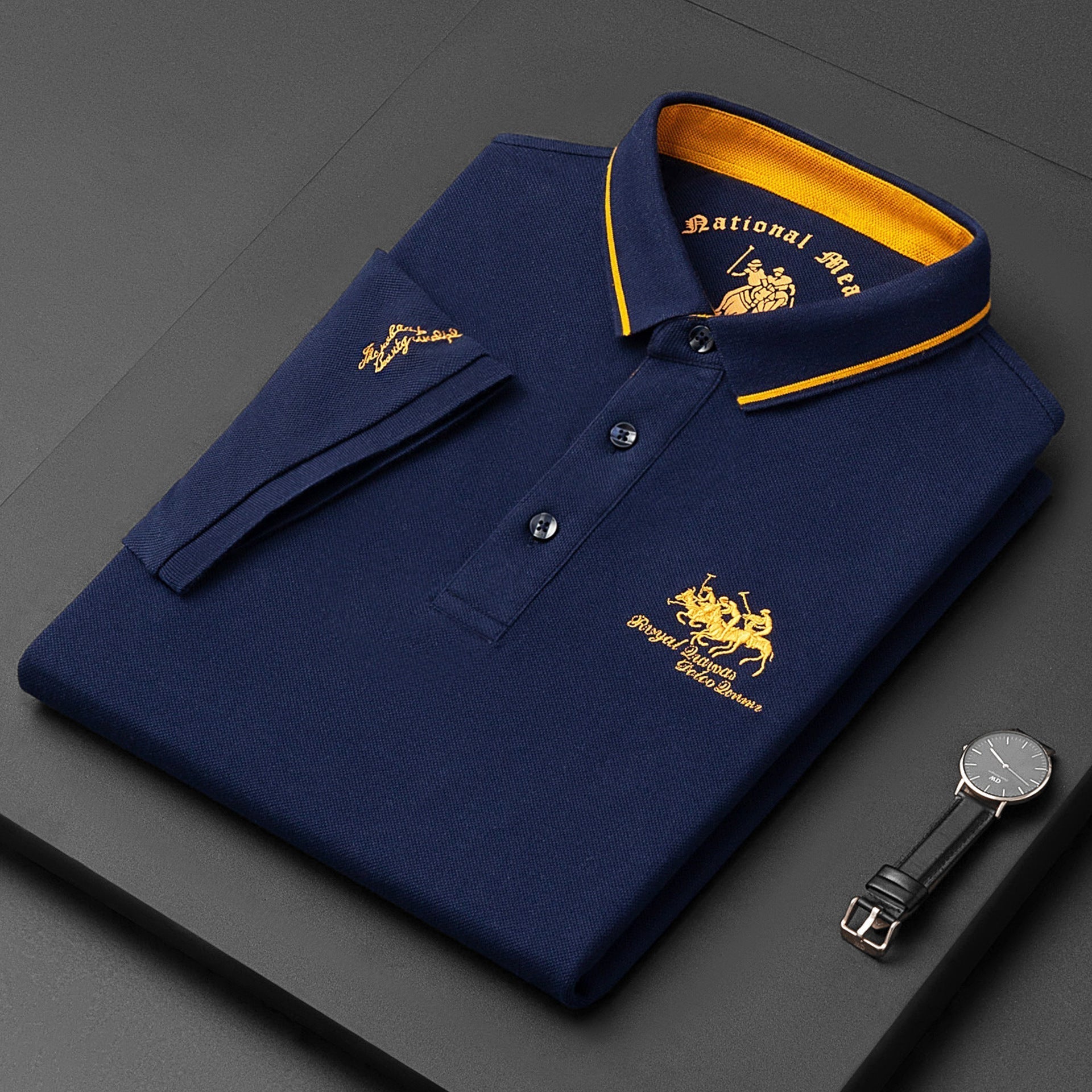 Marvin - Men’s Long Sleeve Polo Shirt in Breathable Fabric-3