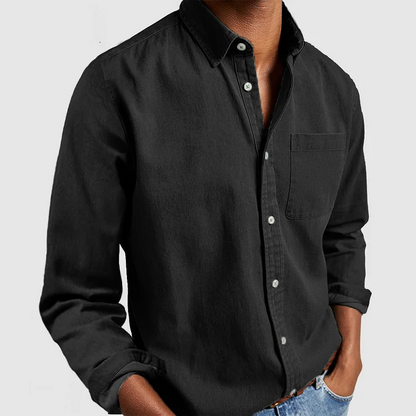 Alden - Men's Casual Shirt in Breathable Fabric with Notched Collar-5
